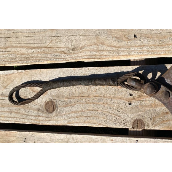 Antique WMT William T Wood & Co Ice Tool Lowering Tongs Arlington MA 1845-1905 - Picture 7 of 8